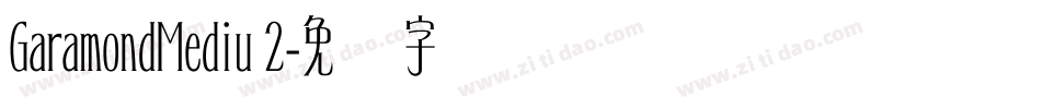 GaramondMediu 2字体转换